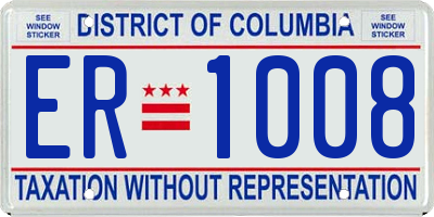 DC license plate ER1008