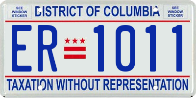DC license plate ER1011
