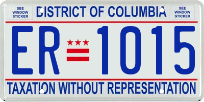 DC license plate ER1015