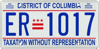 DC license plate ER1017