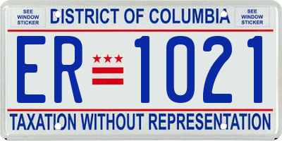 DC license plate ER1021