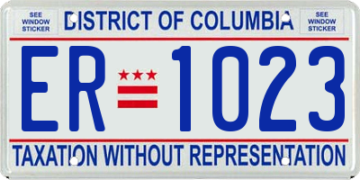 DC license plate ER1023