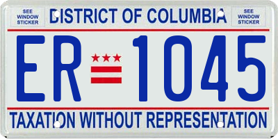 DC license plate ER1045