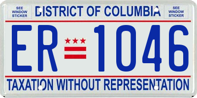 DC license plate ER1046