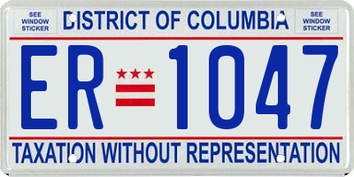 DC license plate ER1047