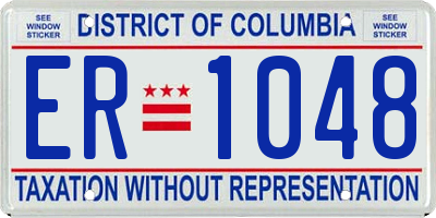 DC license plate ER1048