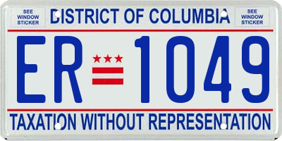 DC license plate ER1049