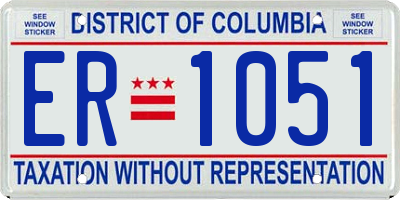 DC license plate ER1051