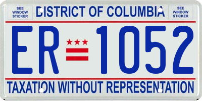 DC license plate ER1052