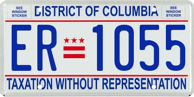 DC license plate ER1055