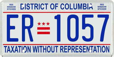 DC license plate ER1057
