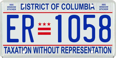 DC license plate ER1058