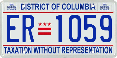 DC license plate ER1059