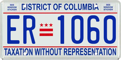 DC license plate ER1060