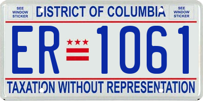 DC license plate ER1061
