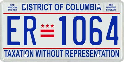 DC license plate ER1064