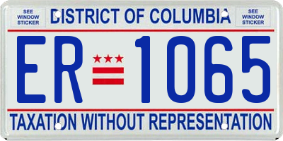 DC license plate ER1065