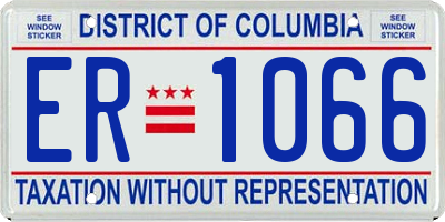DC license plate ER1066