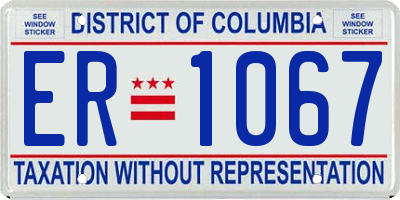 DC license plate ER1067