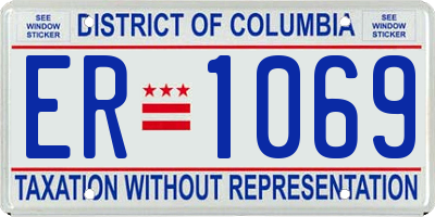 DC license plate ER1069
