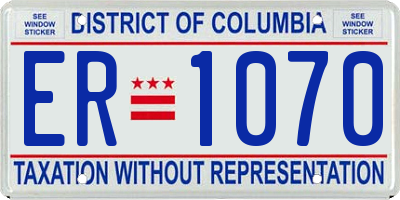 DC license plate ER1070