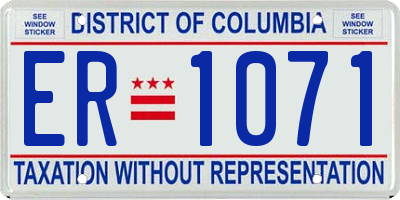 DC license plate ER1071