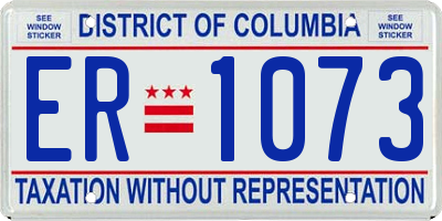 DC license plate ER1073