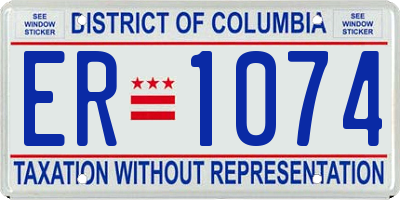 DC license plate ER1074