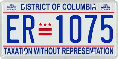 DC license plate ER1075