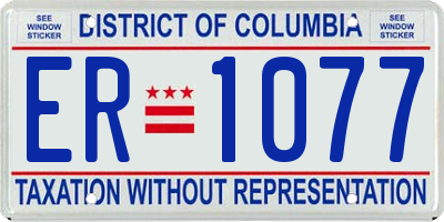 DC license plate ER1077