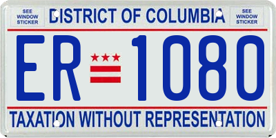 DC license plate ER1080
