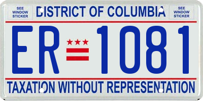 DC license plate ER1081