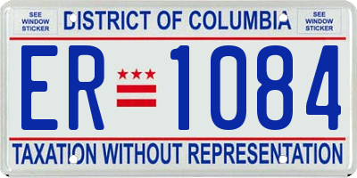 DC license plate ER1084