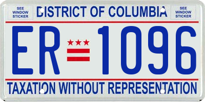 DC license plate ER1096