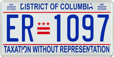 DC license plate ER1097