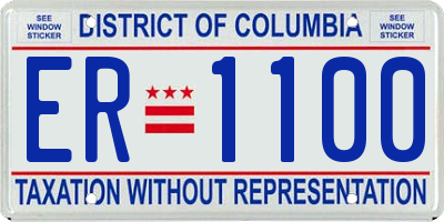 DC license plate ER1100