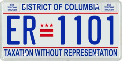 DC license plate ER1101