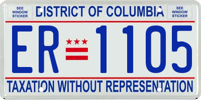 DC license plate ER1105