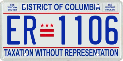 DC license plate ER1106