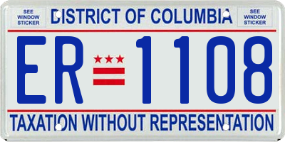 DC license plate ER1108