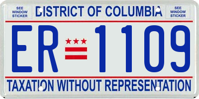 DC license plate ER1109