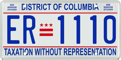 DC license plate ER1110