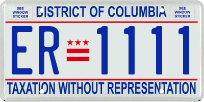 DC license plate ER1111