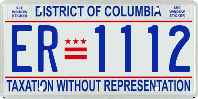 DC license plate ER1112