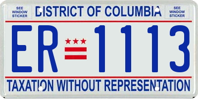 DC license plate ER1113