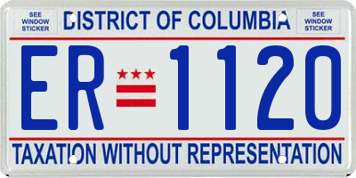 DC license plate ER1120