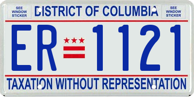 DC license plate ER1121