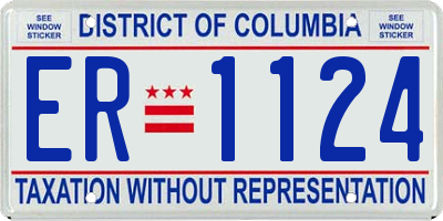 DC license plate ER1124