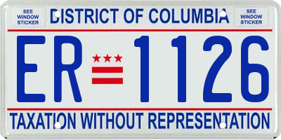 DC license plate ER1126