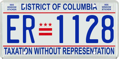 DC license plate ER1128